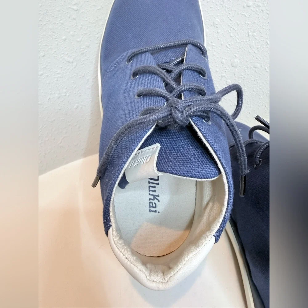 OluKai Papaku Men’s Navy Blue Canvas Chukka Boots Size 10.5 NEW
